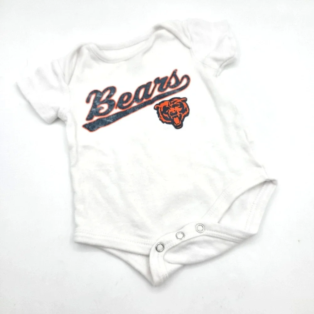 NFL Chicago Bears Infant Bodysuit White 0-3M Short Sleeve Baby Fan Gear